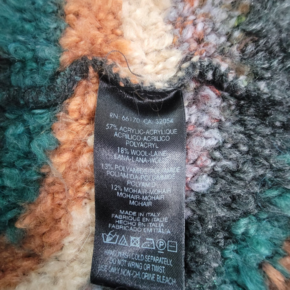 Moth M Murray Cowl Neck Striped Multicolor Wool Mohair Blend Sweater - Picture 11 of 11